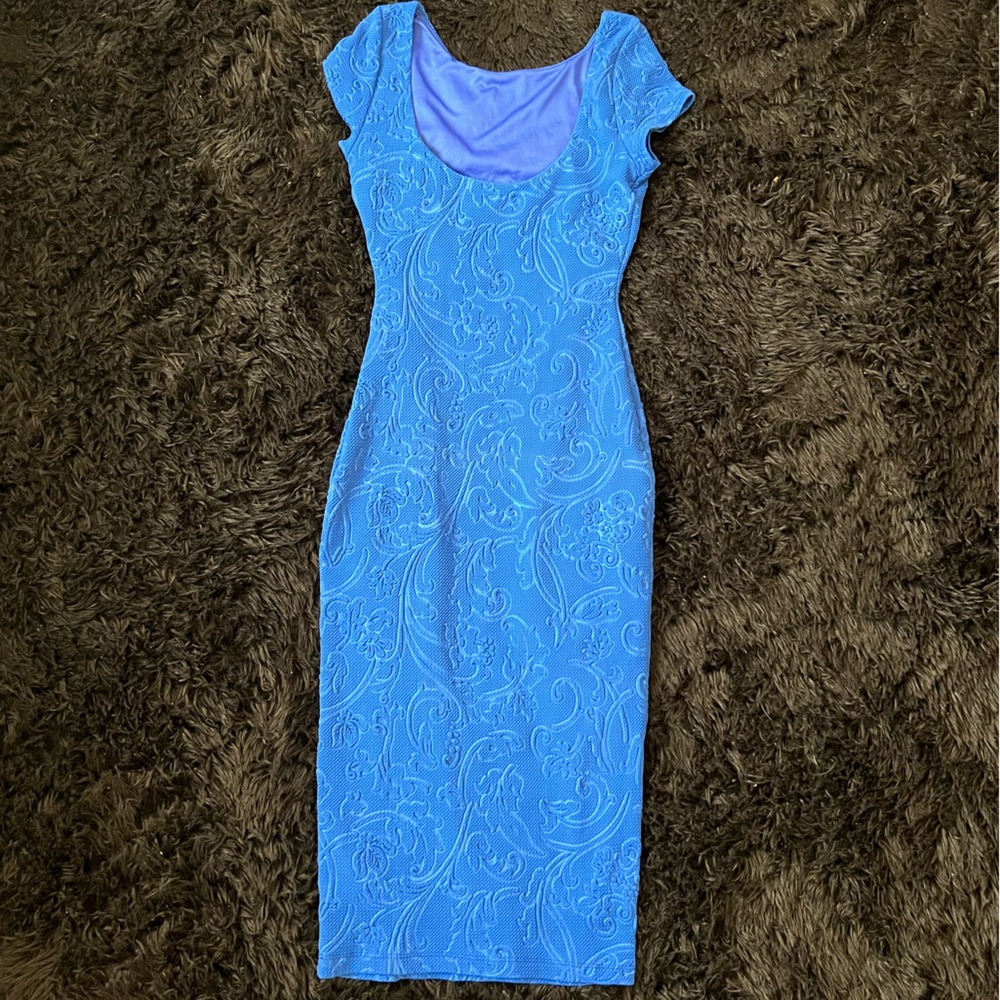 Blue pencil dress